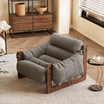 Load image into Gallery viewer, Modern Oil Waxed Leather Lounge Chair Solid Wood Frame Deep Seat Vintage Accent Armchair
