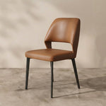 Load image into Gallery viewer, Modern Upholstered Dining Chair Minimalist Open Back Soft Seat Accent Chair with Metal Legs
