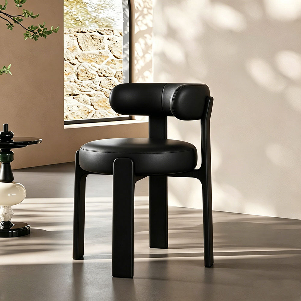 Set of 2 Modern Sculptural Dining Chair Upholstered Seat Minimalist Accent Chair with Metal Frame