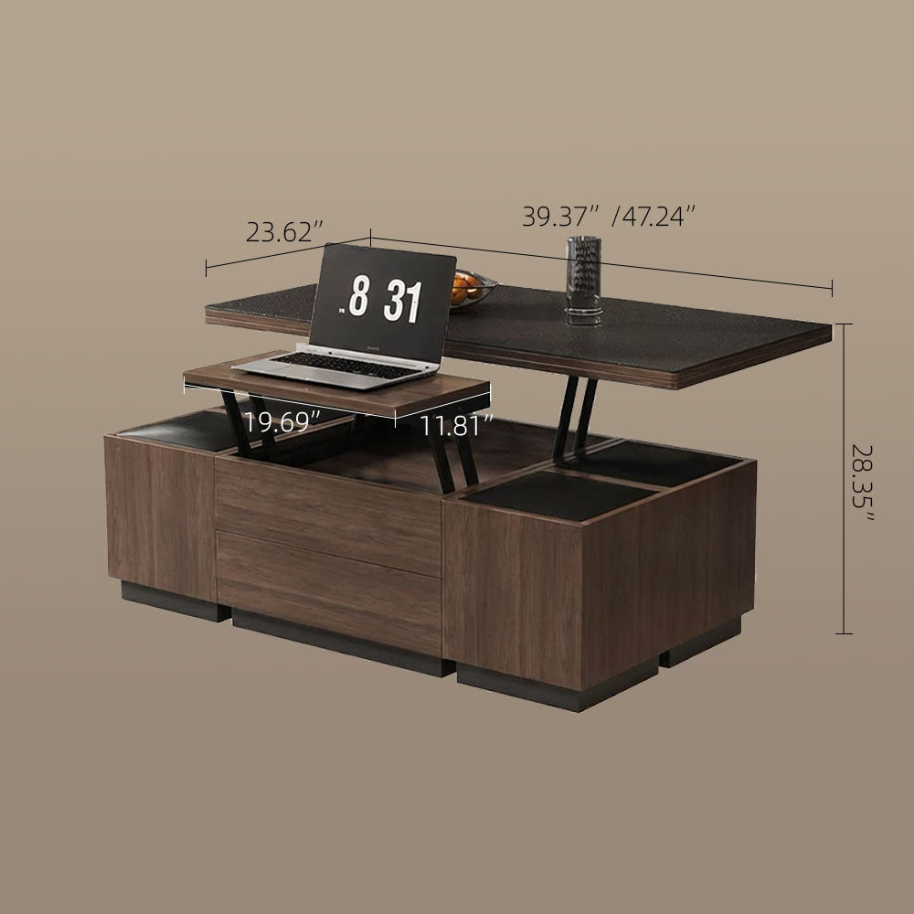 Modern Lift-Top Multifunctional Coffee Table with Storage & Dining Function