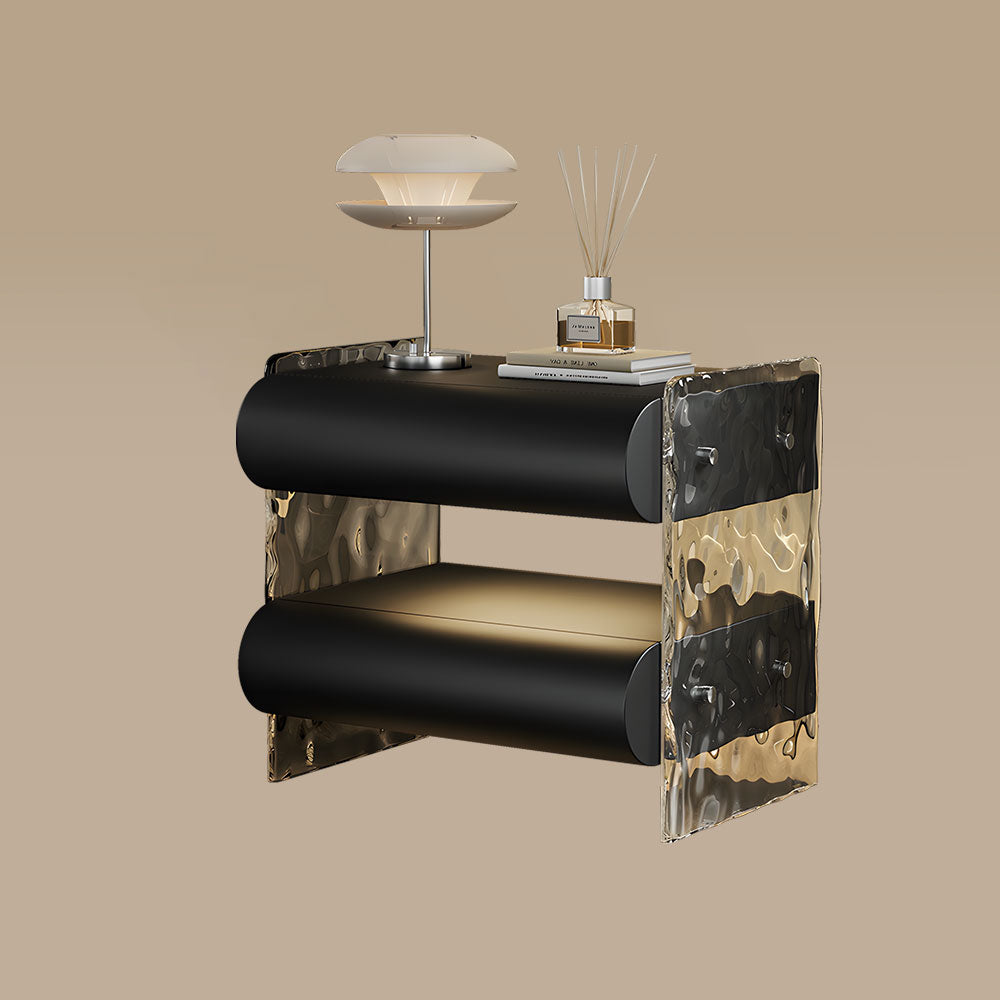 Modern Smart Nightstand Bedside Table with Ambient Lighting and Wireless Charging