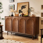 Load image into Gallery viewer, 47.2''/62.9'' Modern Solid Wood Sideboard Cabinet Storage Buffet with Drawers &amp; Arched Door Design
