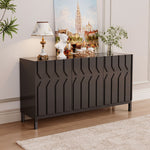 Load image into Gallery viewer, 55.1'' Modern Geometric Black Sideboard Cabinet with Decorative Doors and Spacious Storage
