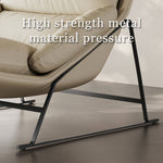 Load image into Gallery viewer, Modern Cream Lounge Chair with Pillow Cushion Metal Frame Accent Chair
