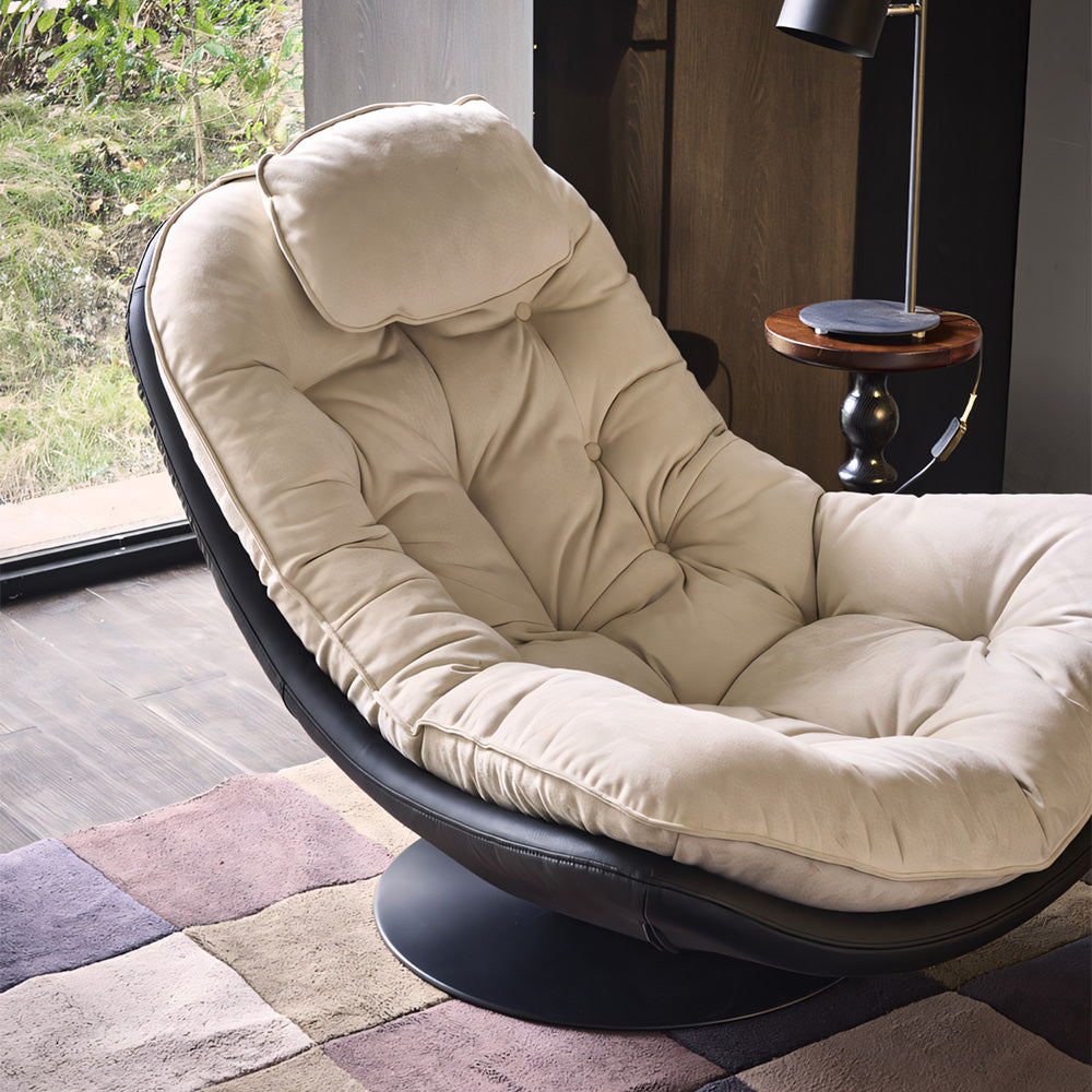 Modern Oversized Swivel Lounge Chair with Plush Cushion Deep Seat Accent Chair