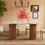 Load image into Gallery viewer, 62.9''/70.8''Modern Oval Dining Table Timeless Elegance Meets Lasting Craftsmanship
