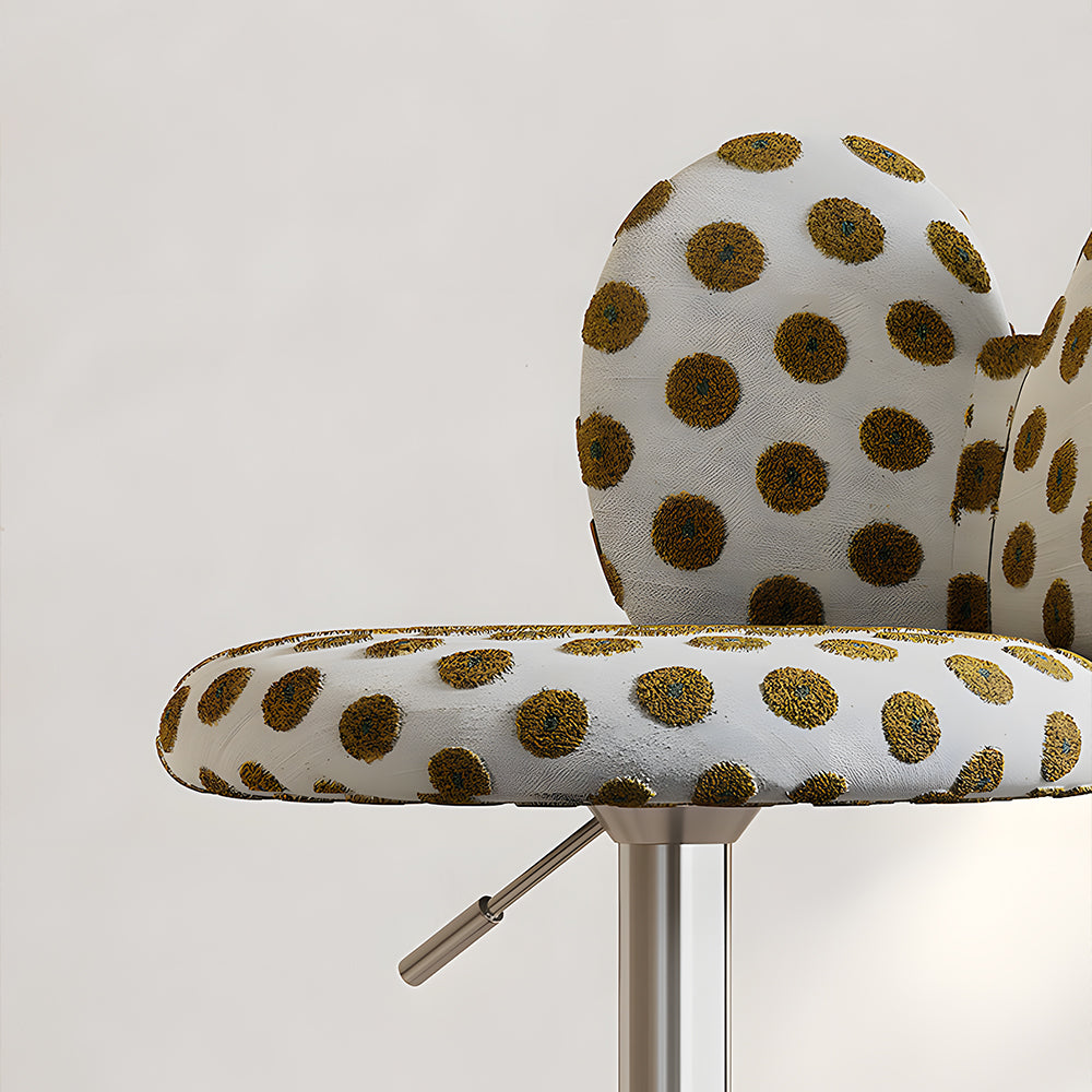 Modern Upholstered Adjustable Bar Stool with Petal Back 1 Piece