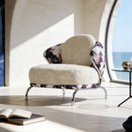 Load image into Gallery viewer, Modern Artistic Lounge Chair with Curved Back and Pattern Upholstered Accent Design
