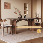 Load image into Gallery viewer, Dining Table Stone-Look Ceramic Top Solid Wood Base Modern Minimalist Design
