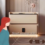 Load image into Gallery viewer, Smart Leather Nightstand with LED Ambience Light Wireless Charging Bluetooth Speaker and Digital Password Lock
