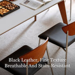 Load image into Gallery viewer, Modern Dining Chair with Stainless Steel Legs Faux Leather Upholstered Seat Ergonomic Wood Backrest for Dining Room
