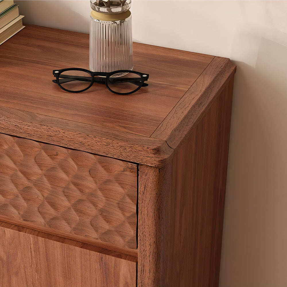 47.2'' Modern Wooden Shoe Cabinet Entryway Storage Cabinet with Textured Drawers & Doors