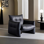 Load image into Gallery viewer, Modern Tufted Faux Leather Lounge Chair Deep Seat Accent Armchair with Sculptural Design
