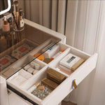 Load image into Gallery viewer, Functional Makeup Vanity Built-in Mirror Organized Storage Drawers Rolling Stool
