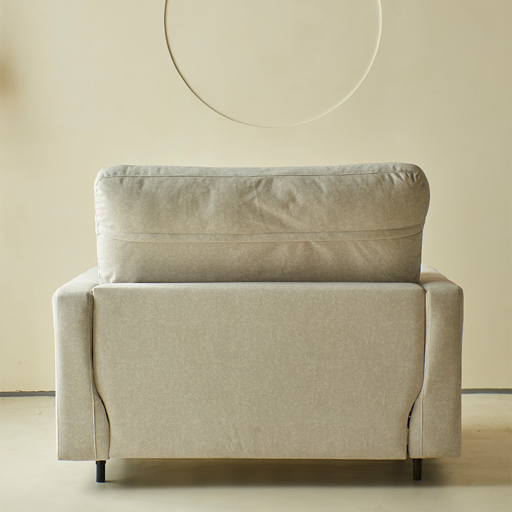 41.3'' Modern Single Sofa Bed with Mattress Fabric Pull Out Sleeper Chair Convertible Armchair with Metal Frame