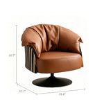 Load image into Gallery viewer, Modern Swivel Lounge Chair Faux Leather Accent Chair with Sculptural Cushion Design
