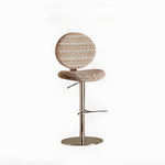 Load image into Gallery viewer, Modern Adjustable Swivel Bar Stool Green Polka Dot Upholstered Counter Chair 1 Piece
