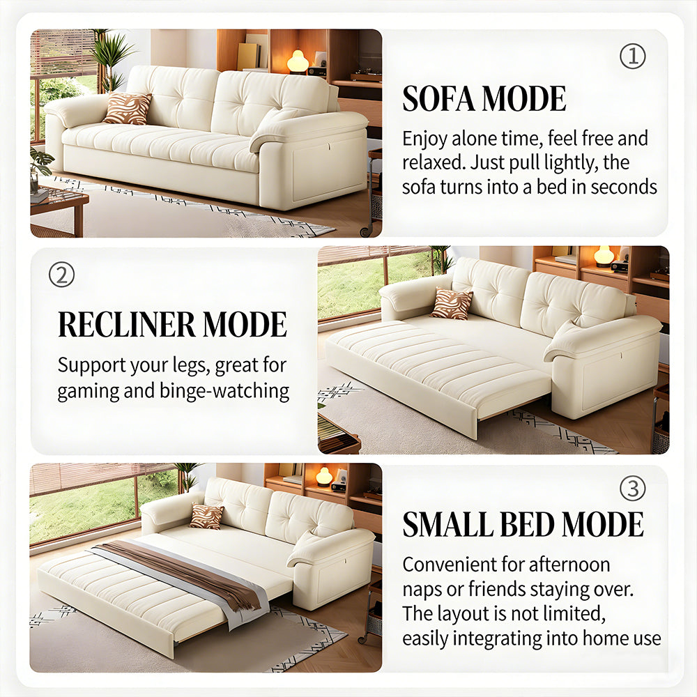 77.9'' Modern Velvet Storage Sofa Bed Pull Out Sleeper Couch with Hidden Storage Drawers Upholstered Convertible Sofa