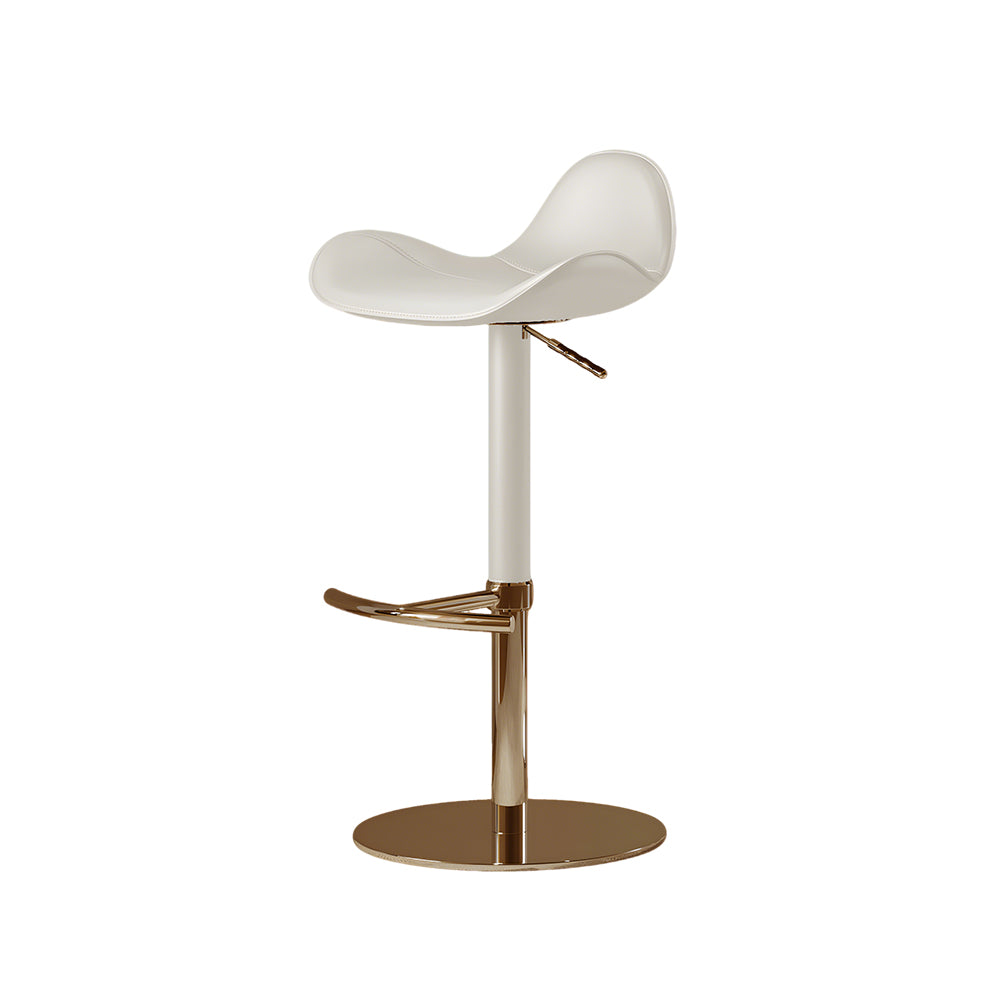 1-Piece Modern Adjustable Swivel Bar Stool with Faux Leather Seat Chrome Base
