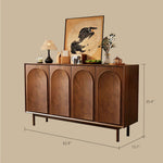 Load image into Gallery viewer, 47.2''/62.9'' Modern Solid Wood Sideboard Cabinet Storage Buffet with Drawers &amp; Arched Door Design
