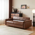 Load image into Gallery viewer, 81.1'' Modern Faux Leather Sofa Bed with Pull-Out Mattress Convertible Sleeper Sofa
