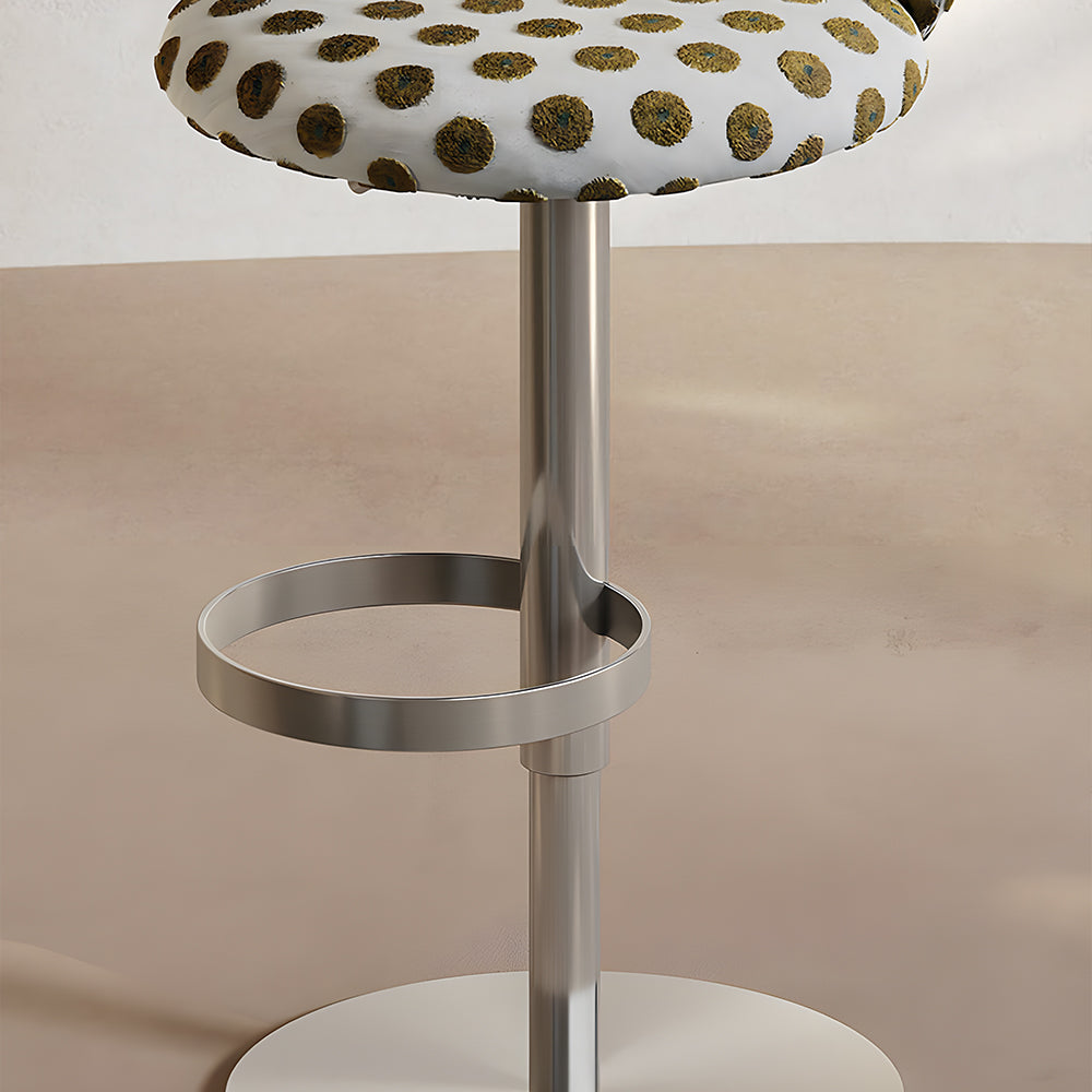 Modern Upholstered Adjustable Bar Stool with Petal Back 1 Piece