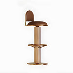 Load image into Gallery viewer, Modern Luxury Gold Swivel Bar Stool with Upholstered Seat and Fluted Pedestal Base 1 Piece
