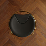 Load image into Gallery viewer, Modern Adjustable Swivel Bar Stool with Black Upholstered Seat and Gold Metal Base 1 Piece
