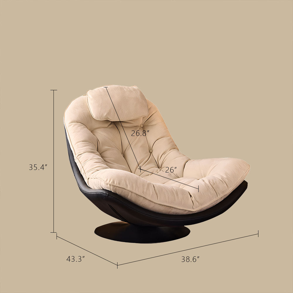 Modern Oversized Swivel Lounge Chair with Plush Cushion Deep Seat Accent Chair