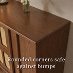Load image into Gallery viewer, 47.2" Mid Century Arched Wood Sideboard With Drawers and Cabinet
