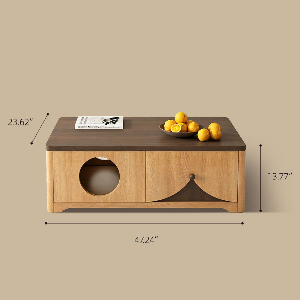 Modern Wooden Pet Friendly Storage Cabinet Coffee Table and TV Stand Set with Multi Functional Design