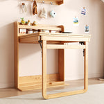 Load image into Gallery viewer, 62" Wall-Side Murphy Foldable Dining Table with Integrated Shelf Storage
