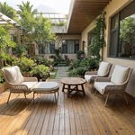 Load image into Gallery viewer, Modern Outdoor Lounge Chair with Woven Rope Frame and Weather Resistant Cushions
