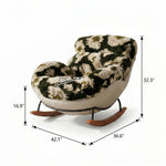 Load image into Gallery viewer, Cozy Faux Fur Rocking Chair with Wooden Base
