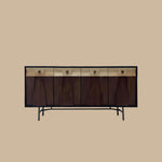 Load image into Gallery viewer, Modern Wooden Sideboard Unique Geometric Design Natural Wood Drawers Stylish Storage Cabinet
