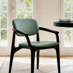 Load image into Gallery viewer, Modern Solid Wood Dining Chair with Green Upholstered Seat and Back 1 Piece
