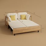 Load image into Gallery viewer, Sofa Bed with Storage Space Convertible Design Solid Wood Sponge Fabric
