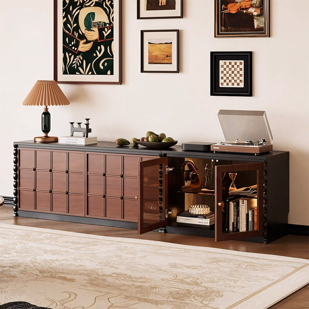 Modular Wooden TV Stand Set Optional Combination Media Console with Storage Cabinets