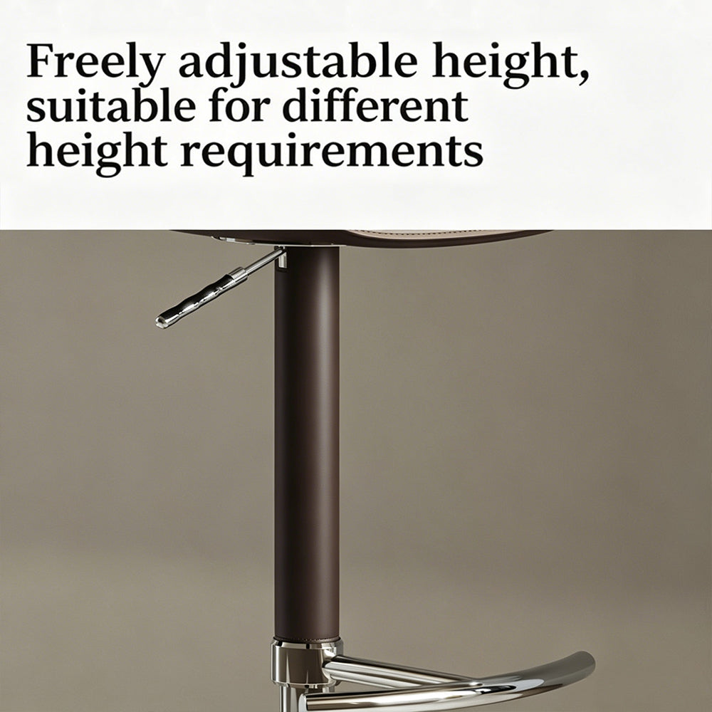 1-Piece Modern Adjustable Swivel Bar Stool with Faux Leather Seat Chrome Base