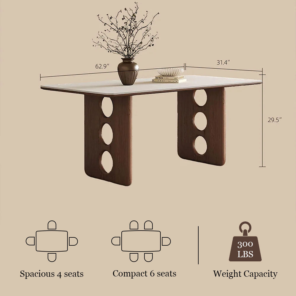 62.9'' Dining Table Modern Design Elegant Appearance Spacious Surface for Dining and Gathering
