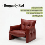 Load image into Gallery viewer, Modern Tufted Faux Leather Lounge Chair Deep Seat Accent Armchair with Sculptural Design
