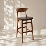 Load image into Gallery viewer, Modern Solid Wood Bar Stool with Upholstered Seat Minimalist Counter Chair 1 Piece
