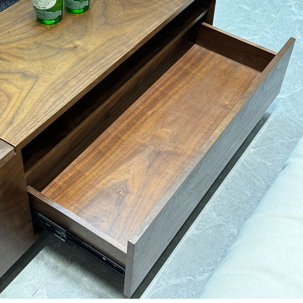 51"/54.6" Lift Top Coffee Table with Storage Walnut Finish Adjustable Height