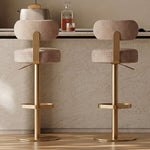 Load image into Gallery viewer, 1 Piece Modern Upholstered Adjustable Bar Stool with Gold Metal Base
