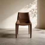 Load image into Gallery viewer, Modern Brown Leather-Look Dining Chair with Integrated Legs 1 Piece
