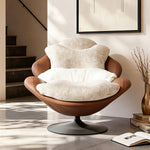 Load image into Gallery viewer, Modern Oversized Swivel Lounge Chair with Plush Cushion and Wraparound Backrest
