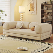 Contemporary sleeper sofa in sofa mode with detachable cushions and plush seating