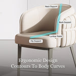 Load image into Gallery viewer, Set of 2 Modern Upholstered Dining Chair with Curved Backrest Cream Accent Chair Minimalist Dining Chair
