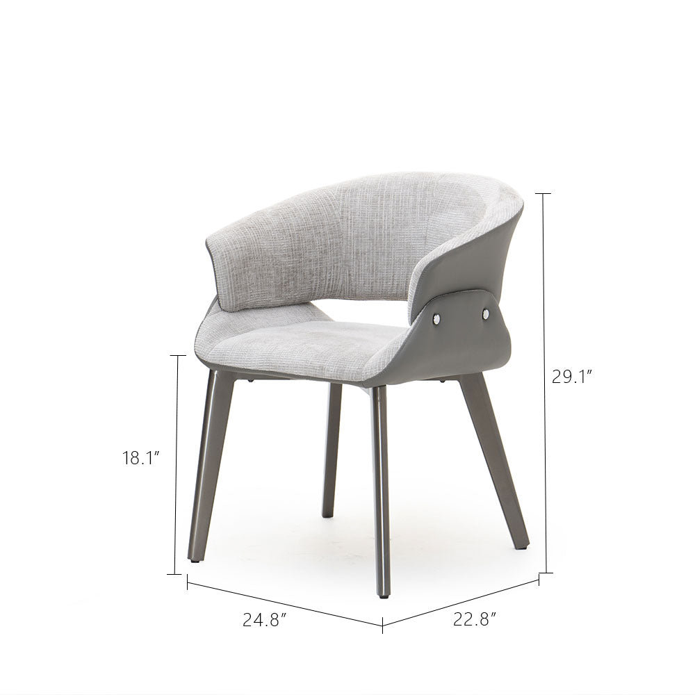 Modern Green Upholstered Dining Chair with Wraparound Back and Metal Legs 1 Piece