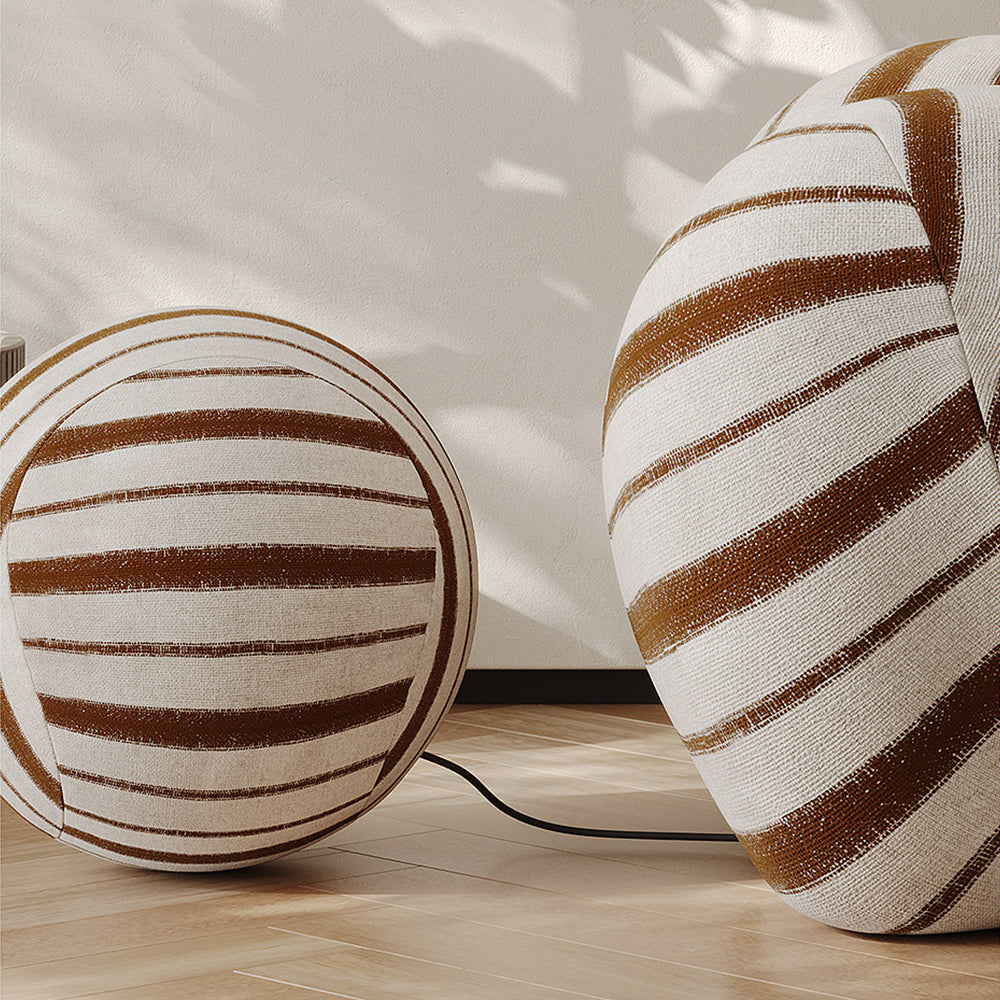 Modern Sculptural Striped Accent Chair Artistic Lounge Chair